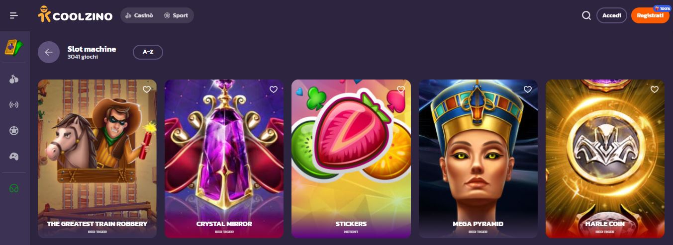 Cerca tue slot preferite tra 3041 giochi disponibili